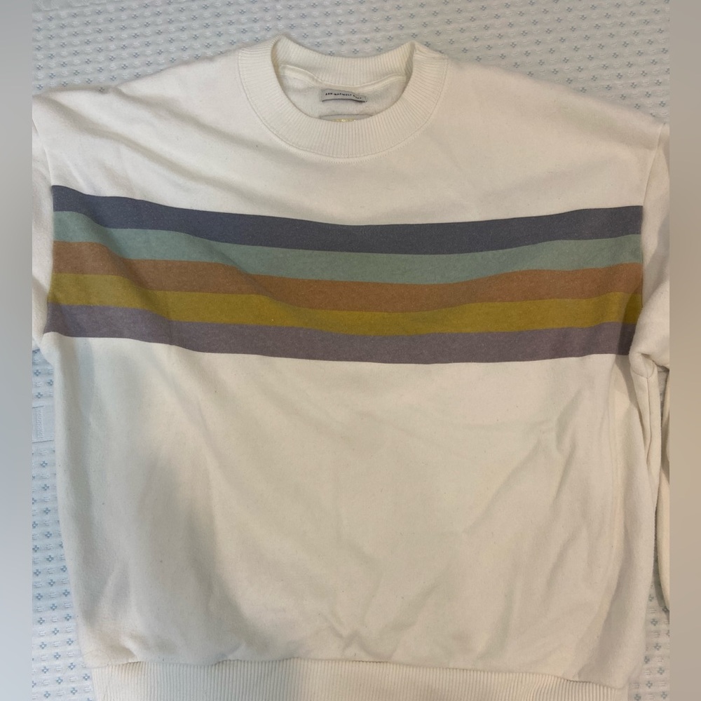 American eagle rainbow striped crew neck
